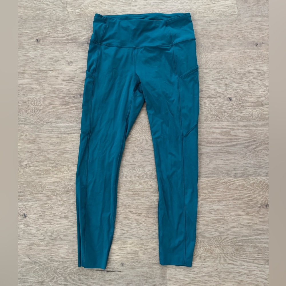 Lululemon Fast & Free 25” Leggings Tights Size 8 Teal